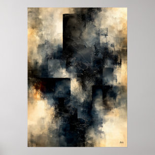 Shibui Obsidiaan Stille Textuur Architecturaal Poster