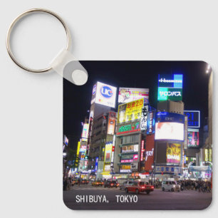 Shibuya City Lichtnacht in Tokio Japan Sleutelhanger