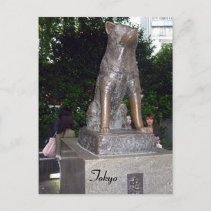shibuya hachiko-standbeeld briefkaart