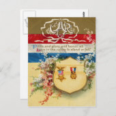 Shield Medal Groot Leger van de Republiek Bloemen Briefkaart (Voorkant / Achterkant)