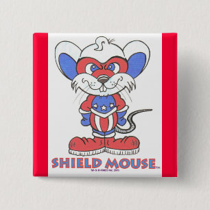 SHIELD MOUSE Badge Vierkante Button 5,1 Cm