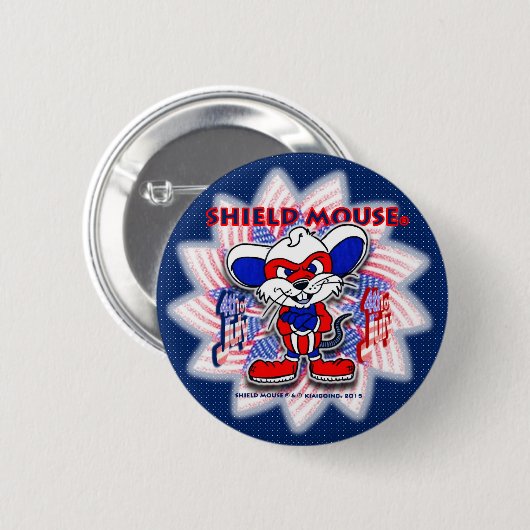 SHIELD MOUSE Happy Juli. Button 2015 (blauw) (Voorkant /achterkant)