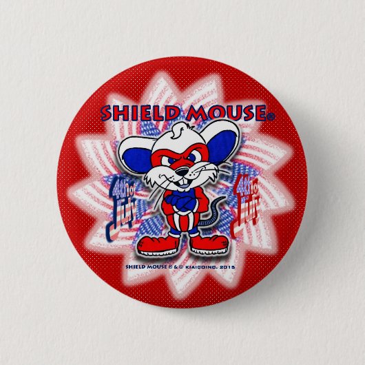 SHIELD MOUSE Happy Juli. Button 2015 (rood) (Voorkant)