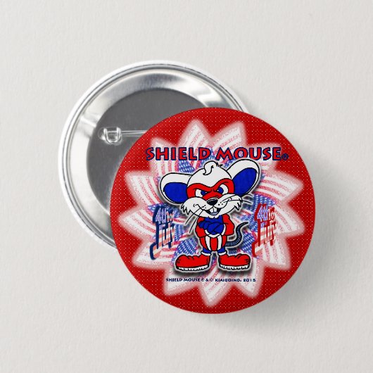 SHIELD MOUSE Happy Juli. Button 2015 (rood) (Voorkant /achterkant)