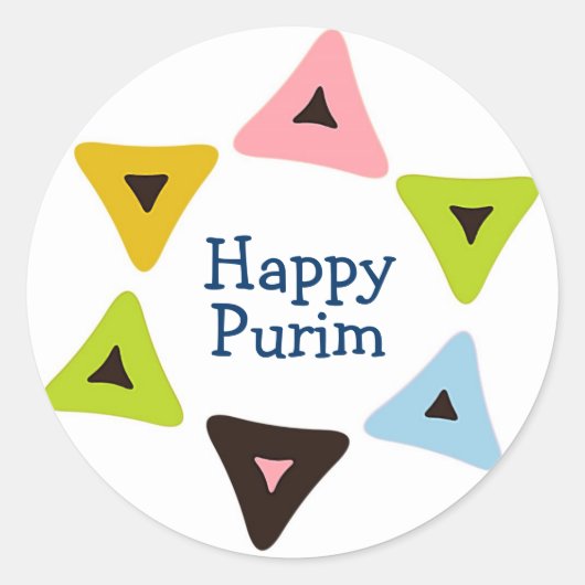 "Shield of Hamantaschen" Happy Purim Sticker (Voorkant)