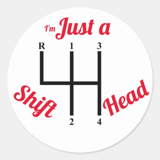 Shift Head - Handmatige Stick Shift Sticker (Voorkant)