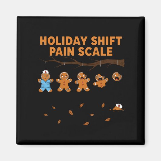 Shift Nurse Pain Scale Funny Gingerbread Rn Christ Magneet (Voorkant)