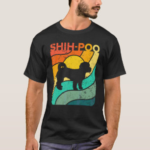 Shih Poo Antieke Zonsondergang Moeder Vader T-shirt