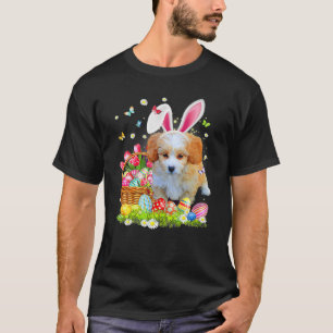 Shih Poo Dog Ear Easter Eggs Funny Easter Day T-shirt