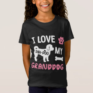Shih-poo hond oma geschenken Ik hou van mijn opa h T-shirt