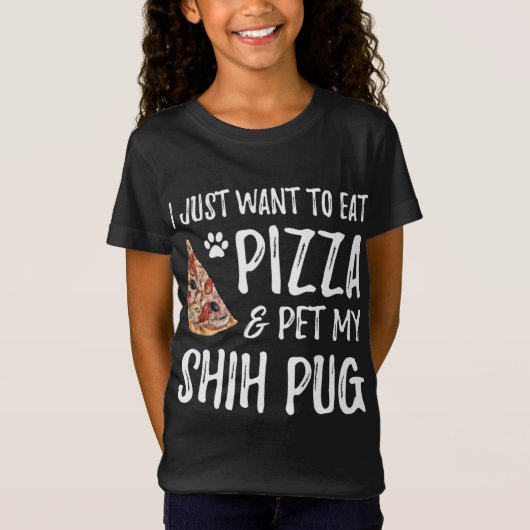 Shih pug Hondenliefhebber Pizza Grappige Hond Mam  T-shirt (Voorkant)