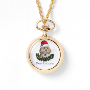Shih-Tsu Dog Kerstmis Horloge