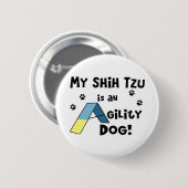 Shih Tzu Agility Dog Button (Voorkant /achterkant)