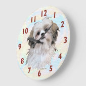 Shih Tzu Art Clock Grote Klok (Hoek)