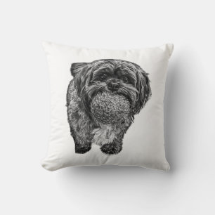 Shih Tzu avec Balle   Coussin de Lancer d'Art de C