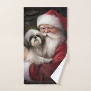 Shih Tzu Avec Noël Festif Du Père Noël