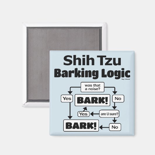 Shih Tzu Barking Logic Magneet (Voorkant / Achterkant)