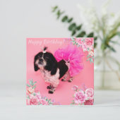 Shih Tzu Birthday Feestdagenkaart (Staand voorkant)