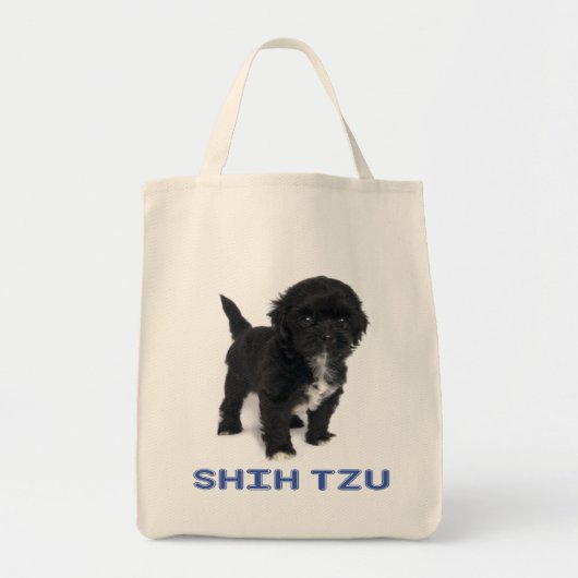 Shih Tzu Black en White Puppy Dog Love Tas (Voorkant)