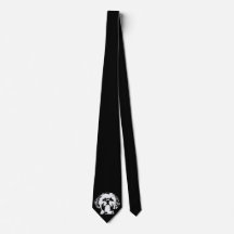 Shih Tzu Black & White Pop Art Dog Face Stropdas