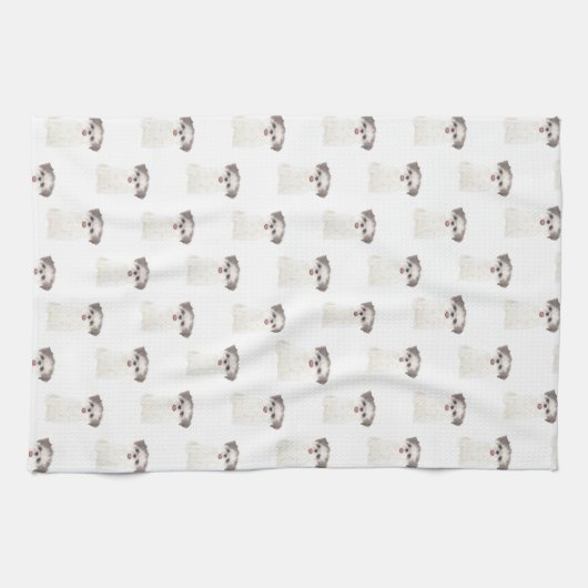 Shih Tzu (bruin en wit) Theedoek (Horizontaal)