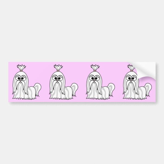 Shih Tzu Cartoon Bumpersticker (Voorkant)