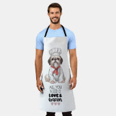 Shih Tzu Chef Love & Bacon Schort (Gedragen)