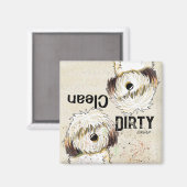 Shih Tzu Clean Dirty Dishwasher magnet Magneet (Voorkant / Achterkant)