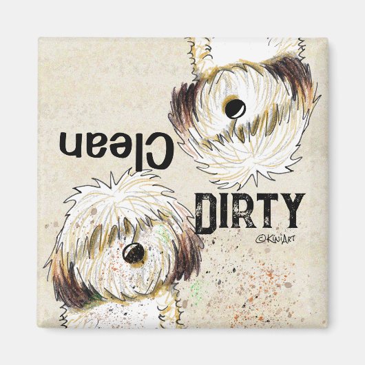 Shih Tzu Clean Dirty Dishwasher magnet Magneet (Voorkant)