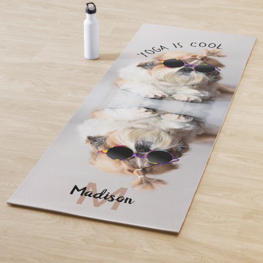Shih Tzu Cool leuke grappige foto op maat monogram Yogamat (In situ)