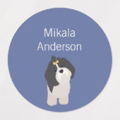 Shih Tzu couleurs étiquette imperméable (Design 1)