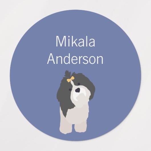 Shih Tzu couleurs étiquette imperméable (Design 1)