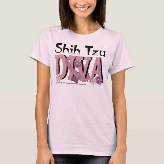 Shih Tzu DIVA T-shirt (Voorkant)