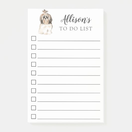 Shih tzu Dog, aangepast om lijst te doen Post-it® Notes (Voorkant)