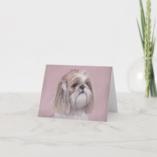 Shih tzu Dog Art Note Kaart (Voorkant)