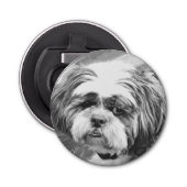 SHIH TZU DOG BUTTON FLESOPENER (Voorkant)