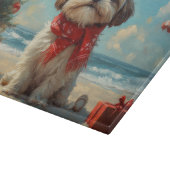 Shih Tzu Dog Christmas Beach Snijplank (Hoek)