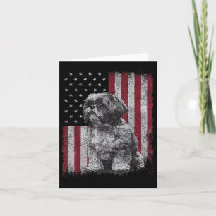 Shih Tzu Dog Dad 4th of July Patriottische Verenig Kaart