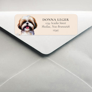 Shih Tzu Dog gepersonaliseerd adres Etiket