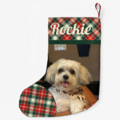 Shih Tzu Dog gepersonaliseerd Kleine Kerstsok (Achterkant)