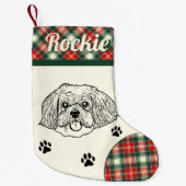 Shih Tzu Dog gepersonaliseerd Kleine Kerstsok (Voorkant)