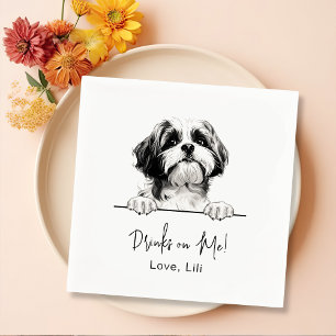 Shih Tzu Dog gepersonaliseerde Drinken op mij Servet