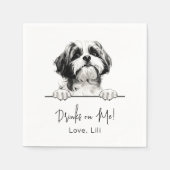 Shih Tzu Dog gepersonaliseerde Drinken op mij Servet (Voorkant)