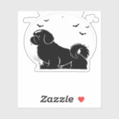 Shih Tzu Dog - Halloween Moon Silhouette Classic T Sticker (Vel)