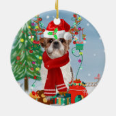Shih Tzu Dog in sneeuwkerst Keramisch Ornament (Achterkant)