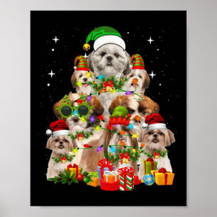 Shih Tzu Dog kerstboom Poster