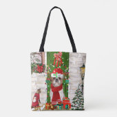 Shih Tzu Dog Kerstmis Draagtas (Achterkant)