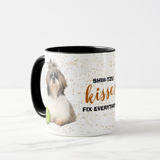 Shih-Tzu Dog Kisses Fix Alles Mok (Voorkant links)