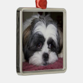 Shih Tzu Dog Metalen Ornament (Rechts)
