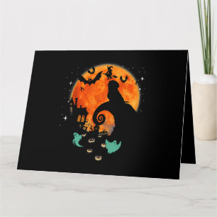 Shih Tzu Dog Moon Scary Pumpkin Halloween Costume Kaart